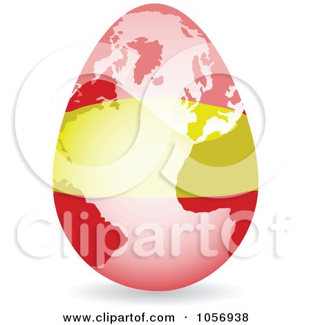 Royalty-Free Vector Clip Art Illustration of a 3d China Flag Egg Globe With A Shadow by Andrei Marincas