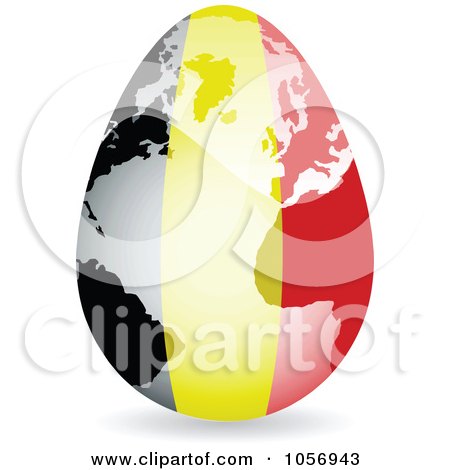 Royalty-Free Vector Clip Art Illustration of a 3d Belgium Flag Egg Globe With A Shadow by Andrei Marincas