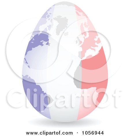 Royalty-Free Vector Clip Art Illustration of a 3d French Flag Egg Globe With A Shadow by Andrei Marincas