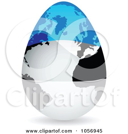 Royalty-Free Vector Clip Art Illustration of a 3d Estonian Flag Egg Globe With A Shadow by Andrei Marincas