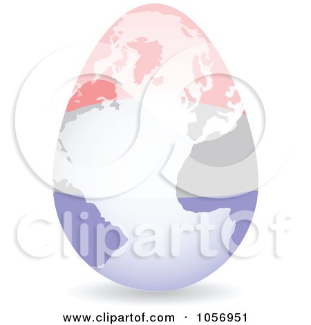 Royalty-Free Vector Clip Art Illustration of a 3d Netherlands Flag Egg Globe With A Shadow by Andrei Marincas