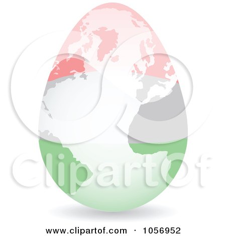 Royalty-Free Vector Clip Art Illustration of a 3d Hungarian Flag Egg Globe With A Shadow by Andrei Marincas