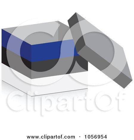 Royalty-Free Vector Clip Art Illustration of a 3d Open Estonian Flag Box With A Shadow by Andrei Marincas