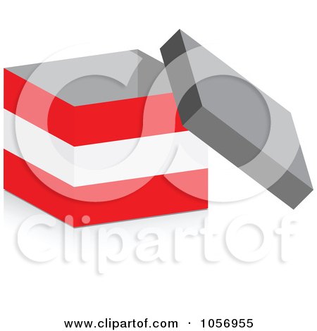 Royalty-Free Vector Clip Art Illustration of a 3d Open Austrian Flag Box With A Shadow by Andrei Marincas