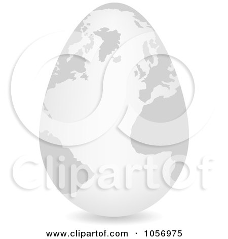 Royalty-Free Vector Clip Art Illustration of a 3d White Egg Globe With A Shadow by Andrei Marincas