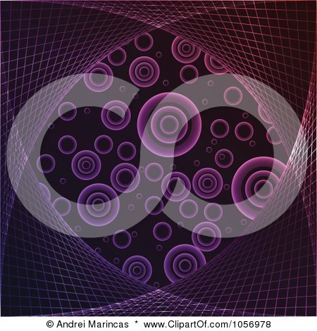 Royalty-Free Vector Clip Art Illustration of an Abstract Purple And Pink Background Of Circles by Andrei Marincas