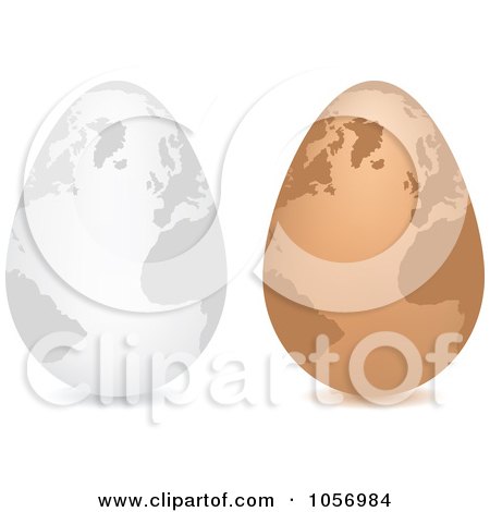 Royalty-Free Vector Clip Art Illustration of a Digital Collage Of 3d White And Brown Egg Globes by Andrei Marincas
