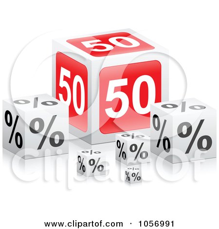 Royalty-Free Vector Clip Art Illustration of a 3d Percent Sales Boxes by Andrei Marincas