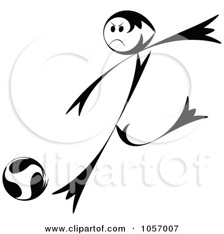 Royalty-Free Vector Clip Art Illustration of a Man Playing Soccer by Andrei Marincas