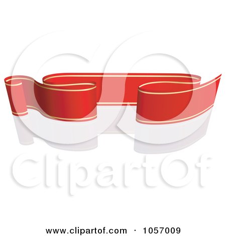 Royalty-Free Vector Clip Art Illustration of a Ribbon Banner In Red And Gold, With A Reflection - 5 by dero