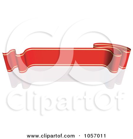Royalty-Free Vector Clip Art Illustration of a Ribbon Banner In Red And Gold, With A Reflection - 8 by dero