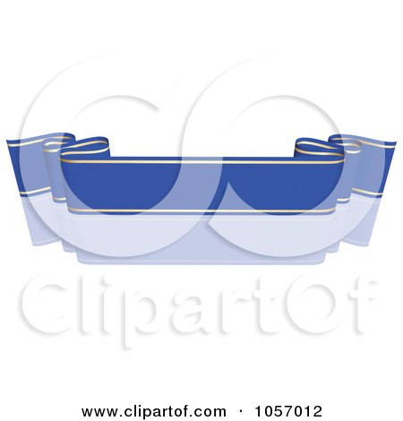 Royalty-Free Vector Clip Art Illustration of a Ribbon Banner In Blue And Gold, With A Reflection - 2 by dero