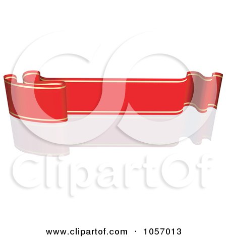 Royalty-Free Vector Clip Art Illustration of a Ribbon Banner In Red And Gold, With A Reflection - 9 by dero
