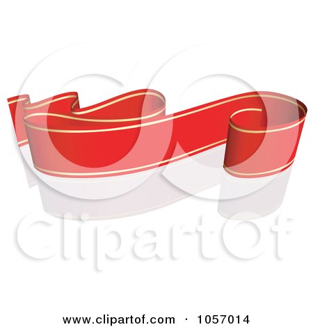 Royalty-Free Vector Clip Art Illustration of a Ribbon Banner In Red And Gold, With A Reflection - 7 by dero