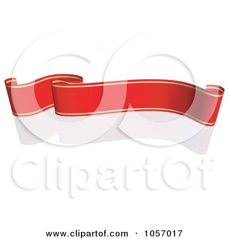 Royalty-Free Vector Clip Art Illustration of a Ribbon Banner In Red And Gold, With A Reflection - 2 by dero