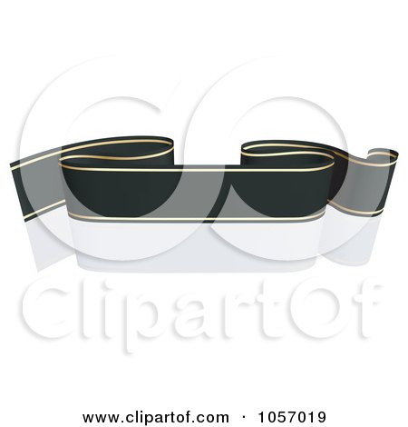 Royalty-Free Vector Clip Art Illustration of a Ribbon Banner In Black And Gold, With A Reflection - 2 by dero