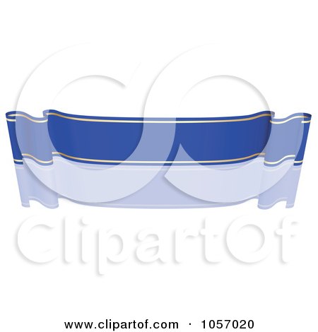 Royalty-Free Vector Clip Art Illustration of a Ribbon Banner In Blue And Gold, With A Reflection - 4 by dero