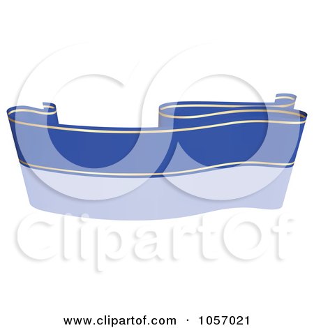 Royalty-Free Vector Clip Art Illustration of a Ribbon Banner In Blue And Gold, With A Reflection - 6 by dero