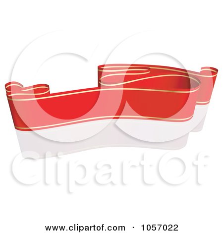Royalty-Free Vector Clip Art Illustration of a Ribbon Banner In Red And Gold, With A Reflection - 6 by dero