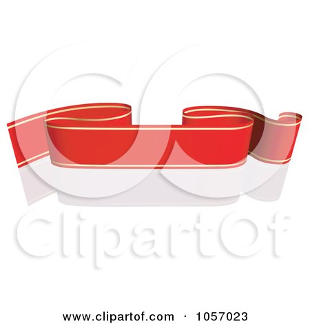 Royalty-Free Vector Clip Art Illustration of a Ribbon Banner In Red And Gold, With A Reflection - 4 by dero