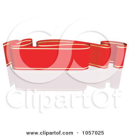 Royalty-Free Vector Clip Art Illustration of a Ribbon Banner In Red And Gold, With A Reflection - 1 by dero