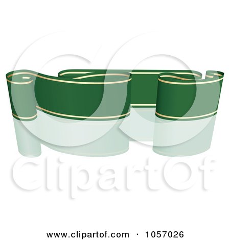 Royalty-Free Vector Clip Art Illustration of a Ribbon Banner In Green And Gold, With A Reflection - 4 by dero