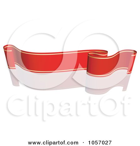 Royalty-Free Vector Clip Art Illustration of a Ribbon Banner In Red And Gold, With A Reflection - 1 by dero