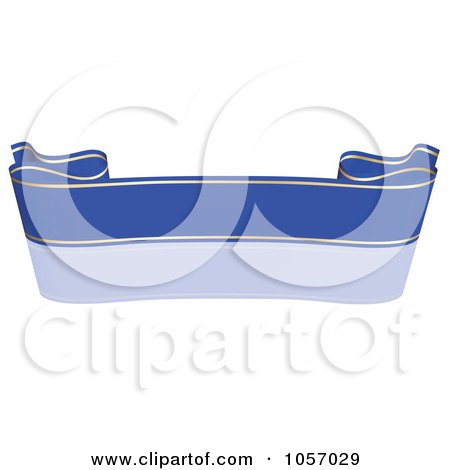 Royalty-Free Vector Clip Art Illustration of a Ribbon Banner In Blue And Gold, With A Reflection - 7 by dero