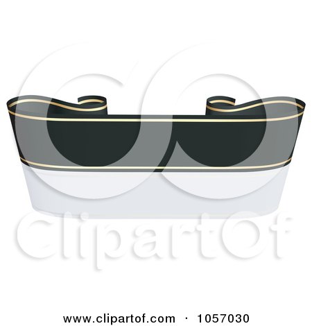 Royalty-Free Vector Clip Art Illustration of a Ribbon Banner In Black And Gold, With A Reflection - 1 by dero