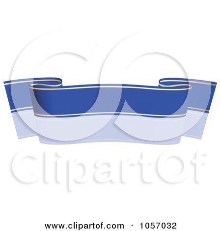Royalty-Free Vector Clip Art Illustration of a Ribbon Banner In Blue And Gold, With A Reflection - 5 by dero