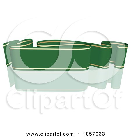 Royalty-Free Vector Clip Art Illustration of a Ribbon Banner In Green And Gold, With A Reflection - 3 by dero