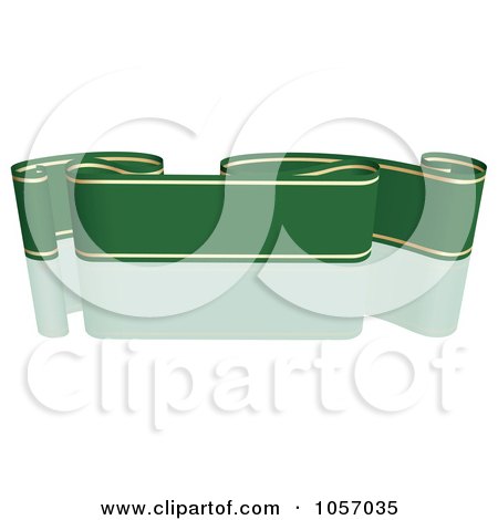 Royalty-Free Vector Clip Art Illustration of a Ribbon Banner In Green And Gold, With A Reflection - 2 by dero