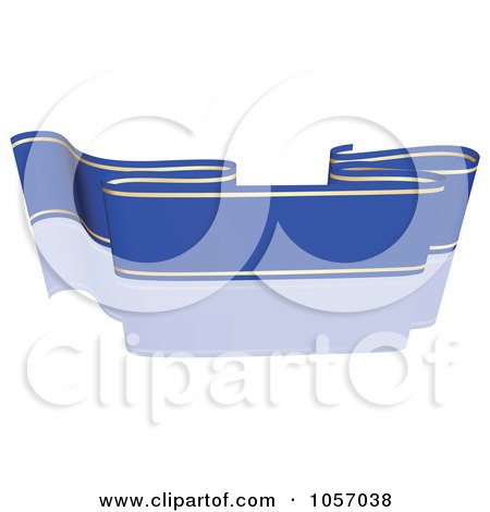 Royalty-Free Vector Clip Art Illustration of a Ribbon Banner In Blue And Gold, With A Reflection - 1 by dero