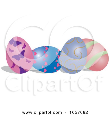 Royalty-Free Vector Clip Art Illustration of a Four Patterned Easter Eggs by Pams Clipart