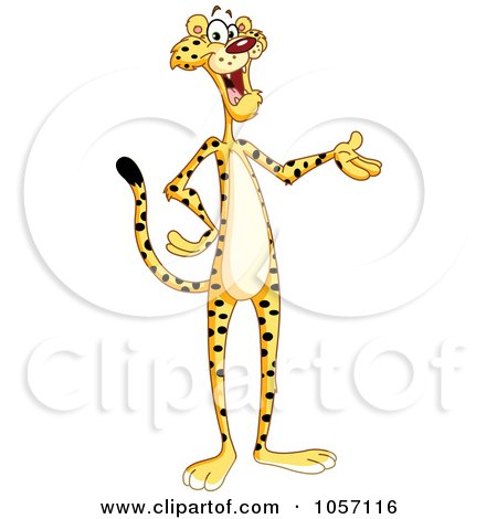 Royalty-Free Vector Clip Art Illustration of a Slender Cheetah Standing And Presenting by yayayoyo