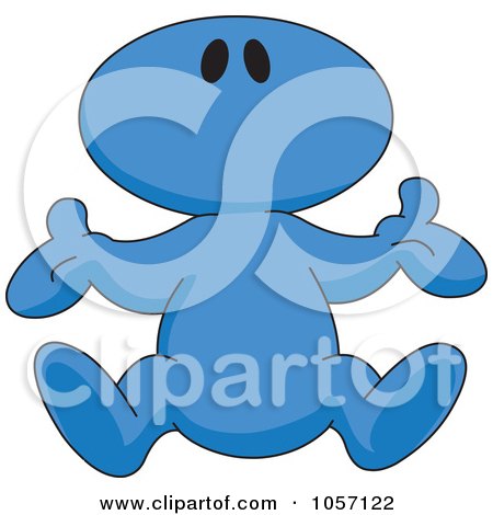 Royalty-Free Vector Clip Art Illustration of a Blue Toon Guy Falling by yayayoyo