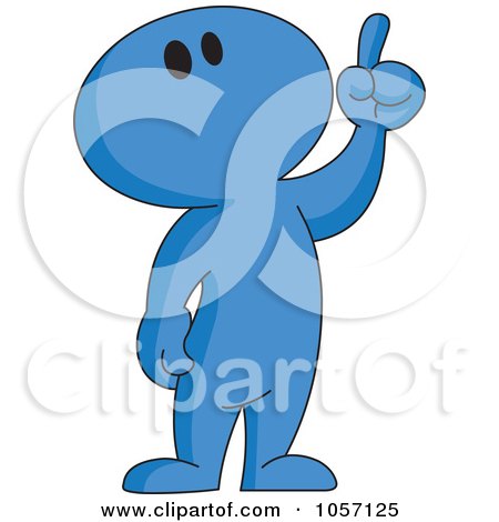 Royalty-Free Vector Clip Art Illustration of a Blue Toon Guy With An Idea by yayayoyo