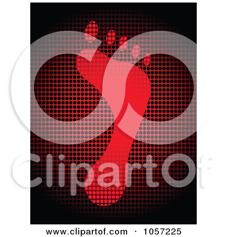Royalty-Free Vector Clip Art Illustration of a Red Footprint On Halftone by Andrei Marincas