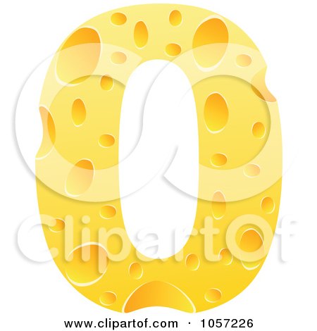 Royalty-Free Vector Clip Art Illustration of a Cheese Textured Number 0 Zero by Andrei Marincas