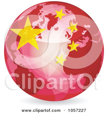 Royalty-Free Vector Clip Art Illustration of a 3d Chinese Globe Ball by Andrei Marincas