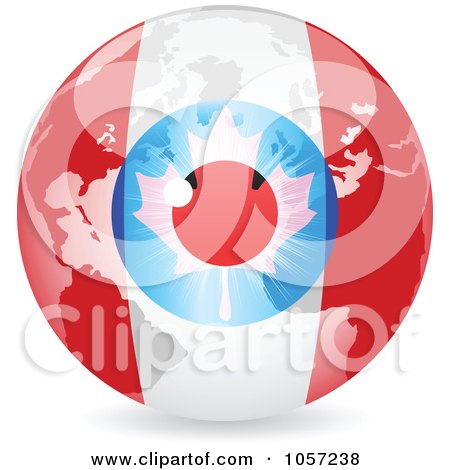 Royalty-Free Vector Clip Art Illustration of a 3d Canadian Eye World Globe by Andrei Marincas