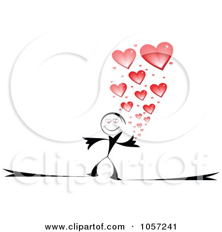 Royalty-Free Vector Clip Art Illustration of a Loving Man With Hearts by Andrei Marincas