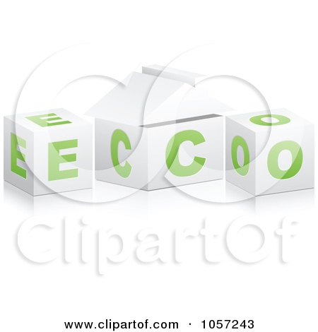Royalty-Free Vector Clip Art Illustration of a Digital Collage Of Eco Cubes And A House by Andrei Marincas