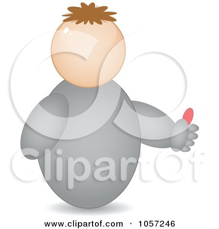 Royalty-Free Vector Clip Art Illustration of a 3d Avatar Man Holding A Thumb Up by Andrei Marincas