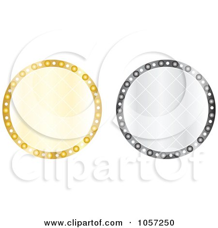 Royalty-Free Vector Clip Art Illustration of a Digital Collage Of Sparkly Gold And Silver Circles by Andrei Marincas