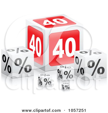 Royalty-Free Vector Clip Art Illustration of a Forty Percent Off Sales Box by Andrei Marincas