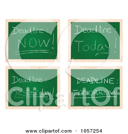 Royalty-Free Vector Clip Art Illustration of a Digital Collage Of Deadline Chalk Boards by Andrei Marincas