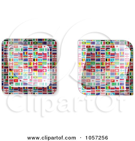 Royalty-Free Vector Clip Art Illustration of a Digital Collage Of National Flag Buttons by Andrei Marincas
