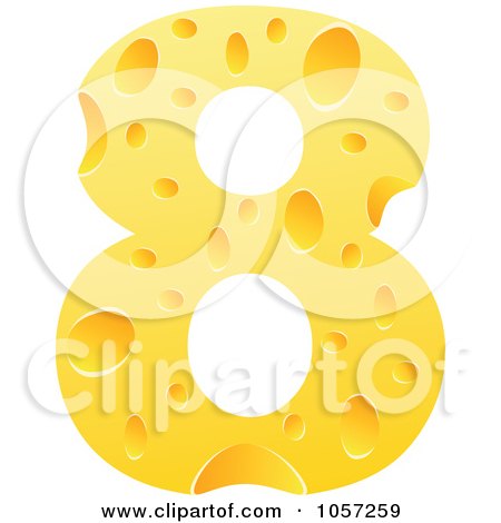 Royalty-Free Vector Clip Art Illustration of a Cheese Textured Number 8 Eight by Andrei Marincas