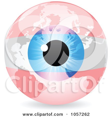 Royalty-Free Vector Clip Art Illustration of a 3d Austrian Eye World Globe by Andrei Marincas